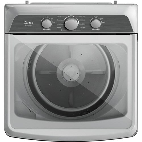 Midea - 4.1 CF Top Load Washer, Agitator, Stainless Tub - MLTW41A1BWW