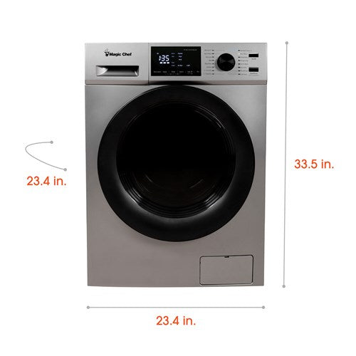 Magic Chef - 2.7 Cu Ft Washer Dryer Combo - Grey - MCSCWD27S5