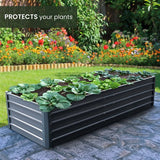 Hanover - Galvanized Steel Raised Rectangle Garden Bed 94"x35"x22" - Grey - HANRECGB-5GRY