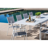 Mod Furniture - 11pc Dining Set: 10 Aluminum Chairs and 1 Extension Table
