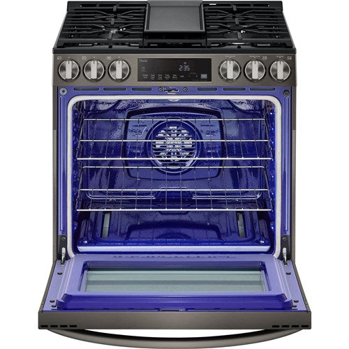 LG - 5.8 CF Gas Single Oven Slide-In Range, Air Fry, Fan Convection, ThinQ - LSGL5833D