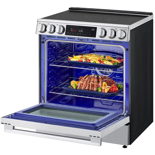 LG - 6.3 CF Smart Electric Slide-In Range,Instaview,Air Fry,ESTAR,New Handle - LSEL6335XE
