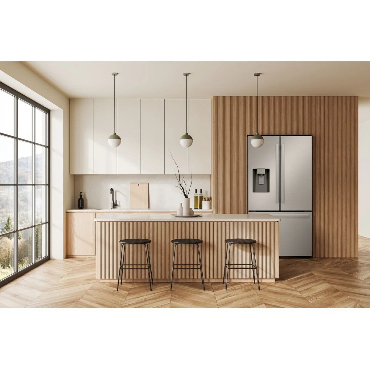 Sharp - 28.9 CF French Door, Dispenser - SJF2955KS