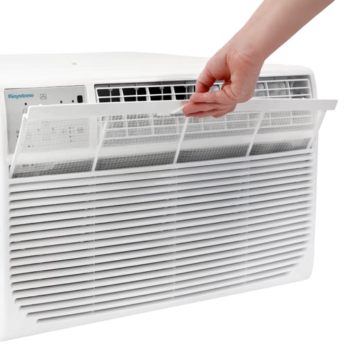 Keystone - 10,000 BTU 230V Through-the-Wall Air Conditioner with 10,600 BTU Supplemental Heat Capability - KSTAT10-2HD