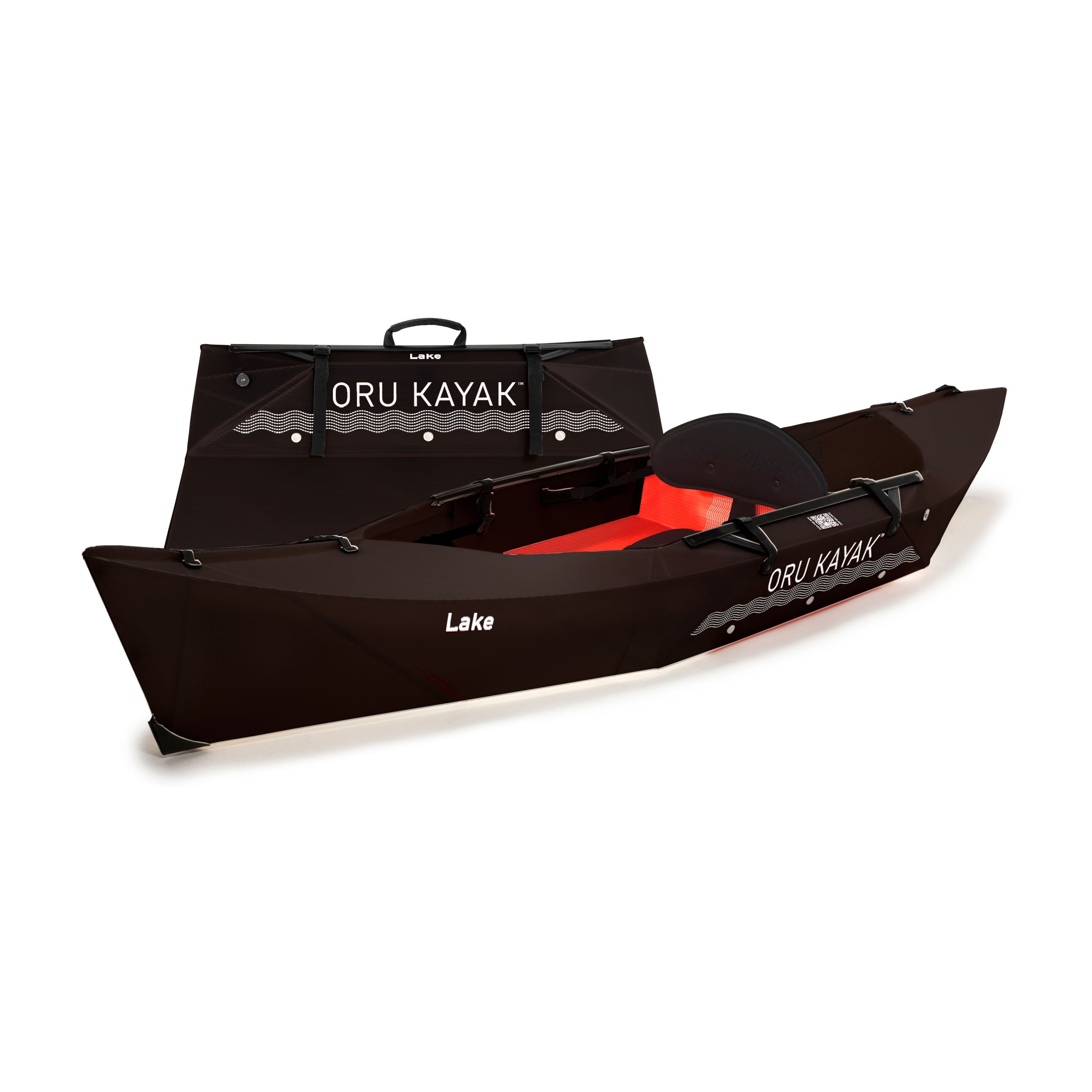 Oru Lake Sport - Folding Kayak - 9' Length, 18 lbs weight - Black Edition