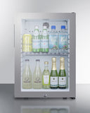 Summit - 16" Wide Compact Minibar - Right Hingh Glass Door