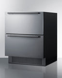 Summit 27-Inch 4.83 cu.ft. 2-Drawer All-Refrigerator, Outdoor Rated - Custom Panel - SPR275OS2D