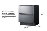 Summit 27-Inch 4.83 cu.ft. 2-Drawer All-Refrigerator, Outdoor Rated - Custom Panel - SPR275OS2D