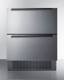 Summit 27-Inch 4.83 cu.ft. 2-Drawer All-Refrigerator, Outdoor Rated - Custom Panel - SPR275OS2DADA