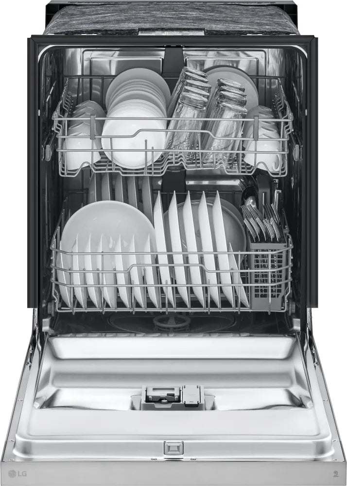 LG - 24" Front Control Dishwasher, 52 dBA, AutoLeak Protection, Dynamic Dry - LDFC2423W