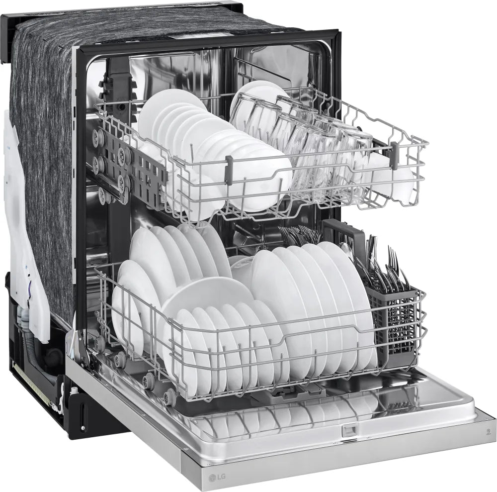 LG - 24" Front Control Dishwasher, 52 dBA, AutoLeak Protection, Dynamic Dry - LDFC2423B