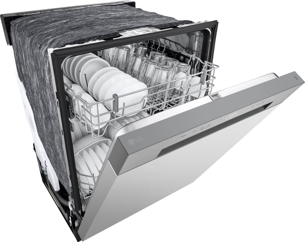 LG - 24" Front Control Dishwasher, 52 dBA, AutoLeak Protection, Dynamic Dry - LDFC2423B