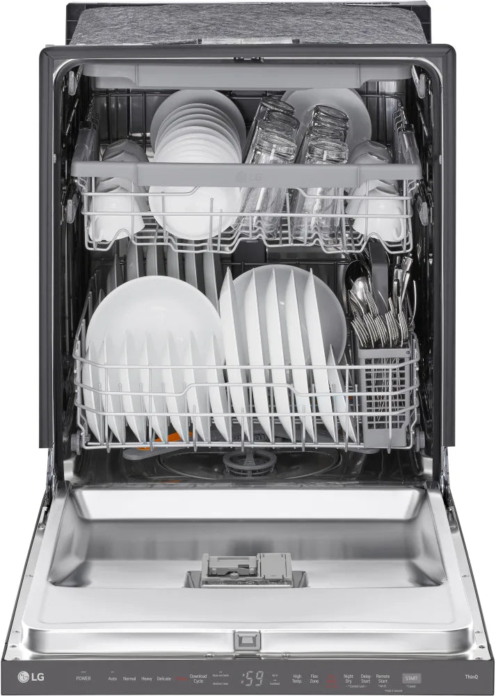 LG - 24" Top Control Dishwasher, 46dB, Hidden Count Down Timer, 3rd Rack - LDPH5554D