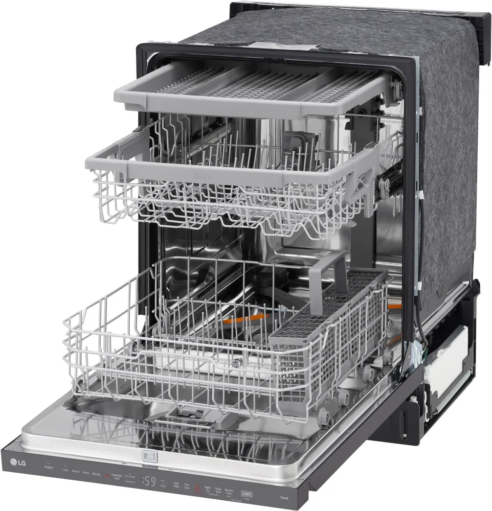 LG - 24" Top Control Dishwasher, 46dB, Hidden Count Down Timer, 3rd Rack - LDPH5554D