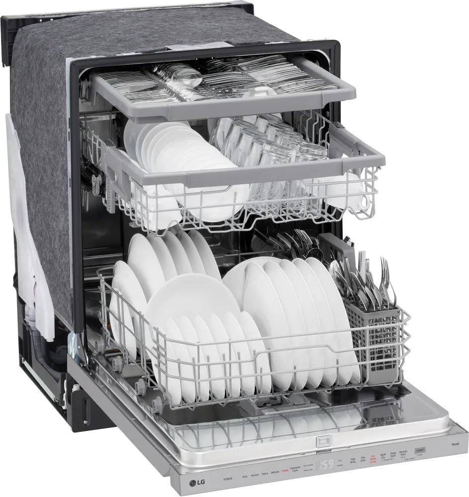 LG - 24" Top Control Dishwasher, 46dB, Hidden Count Down Timer, Dynamic Dry - LDPH5554S