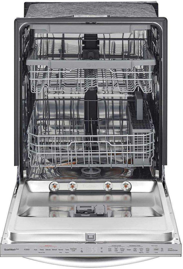 LG - 24" Top Control Dishwasher, 46 dbA, TrueSteam, Smart Wi-Fi, 3rd Rack - LDTS5552S