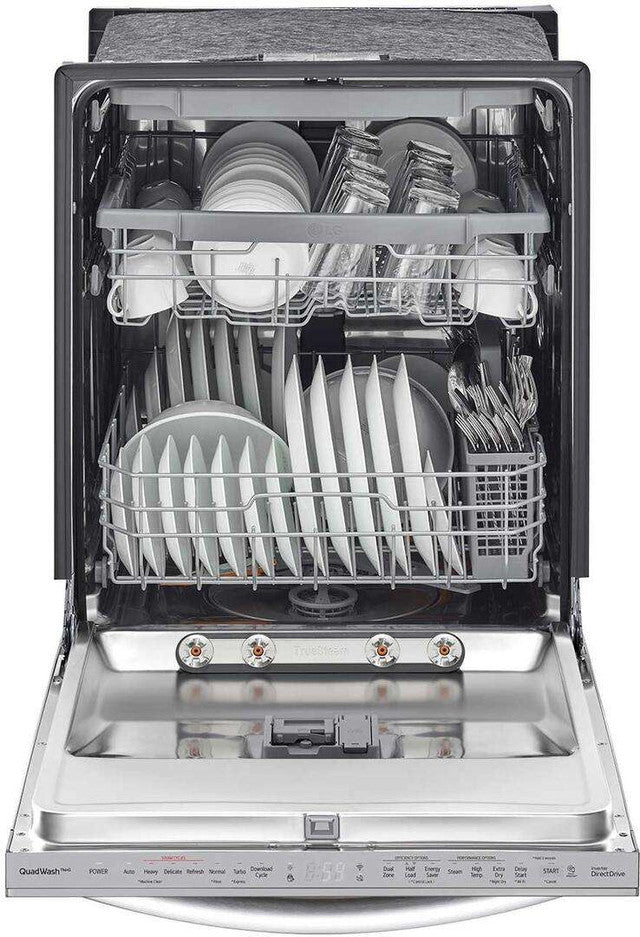 LG - 24" Top Control Dishwasher, 46 dbA, TrueSteam, Smart Wi-Fi, 3rd Rack - LDTS5552S