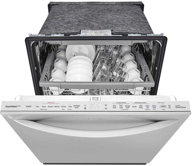 LG - 24" Top Control Dishwasher, 46 dbA, TrueSteam, Smart Wi-Fi, 3rd Rack - LDTS5552S