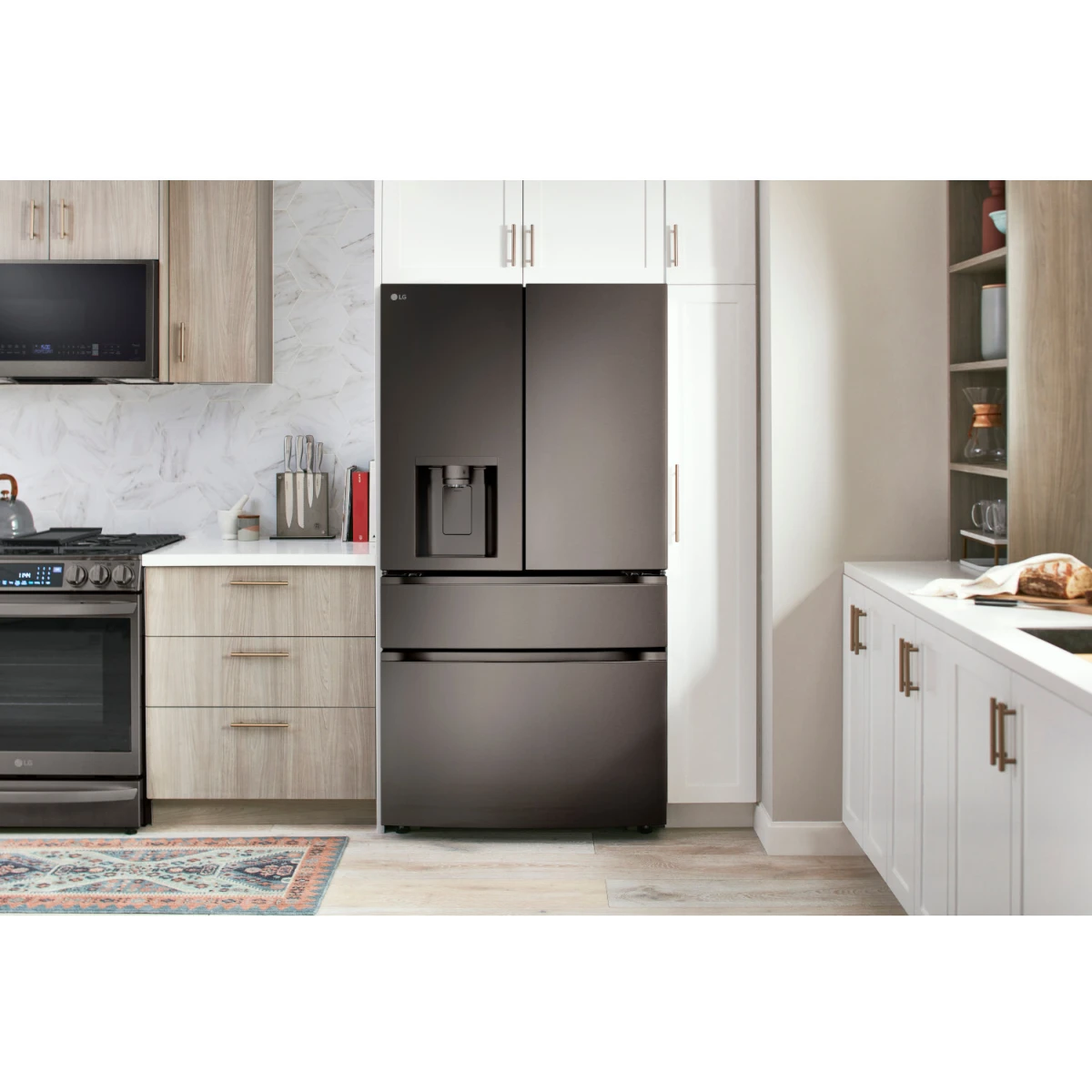 LG - 29 CF 4-Door French Door Refrigerator, Full Convert Drawer,Pocket Handle - LF29S8330D