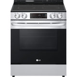 LG - 6.3 CF Electric Single Oven Slide-In Range, Self Clean, ThinQ,Printproof - LSEL6331F