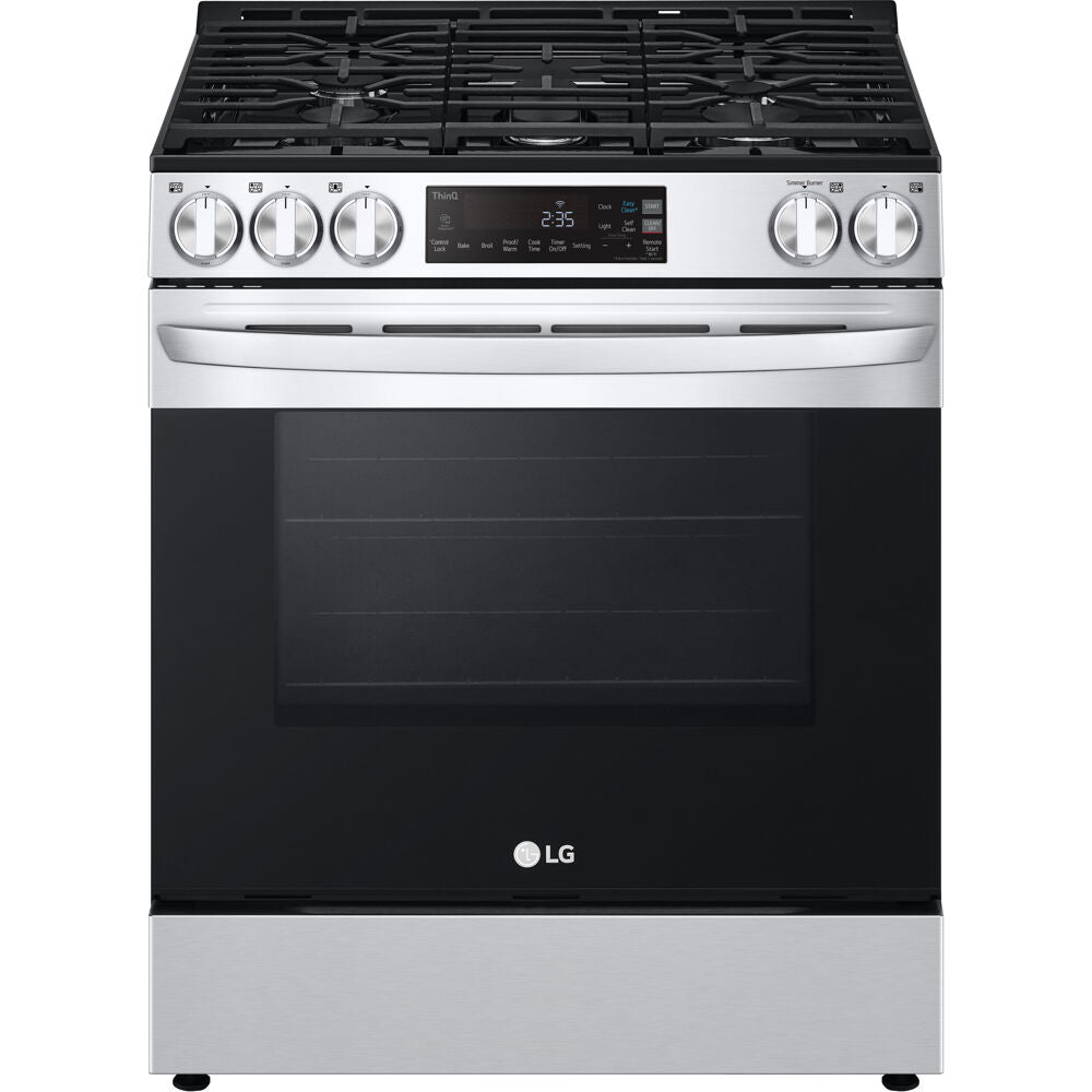 LG - 5.8 CF Gas Single Oven Slide-In Range, EasyClean Plus Self Clean, ThinQ - LSGL5831F