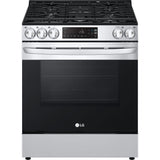 LG - 5.8 CF Gas Single Oven Slide-In Range, EasyClean Plus Self Clean, ThinQ - LSGL5831F