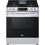 LG - 5.8 CF Gas Single Oven Slide-In Range, Air Fry, Fan Convection, ThinQ - LSGL5833F