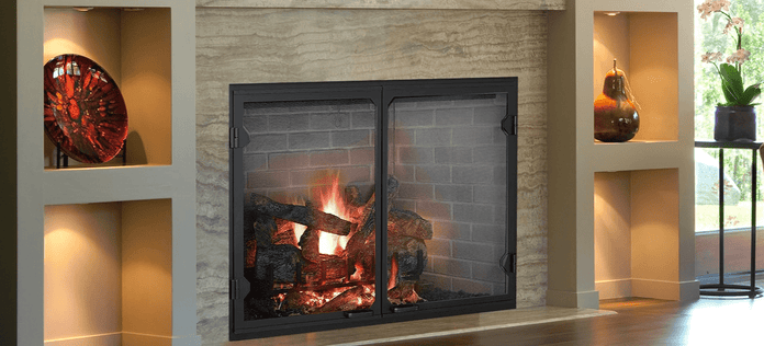 Majestic - 50" Radiant Wood Burning Fireplace w/Herringbone Brick Pattern - SB100HB