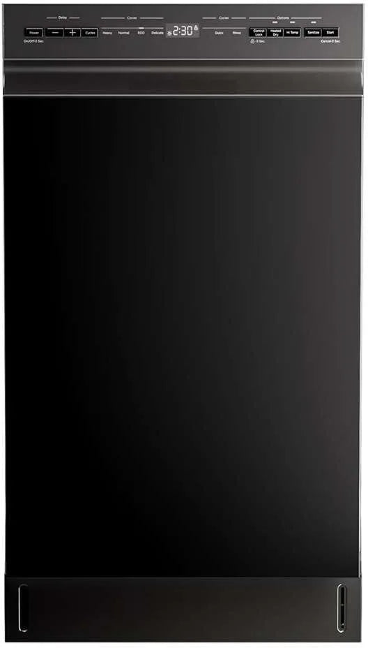 Midea - 18" Front Control Dishwasher, 52dB, 2-Rack, Stainless Tub - MDF18A1ABB