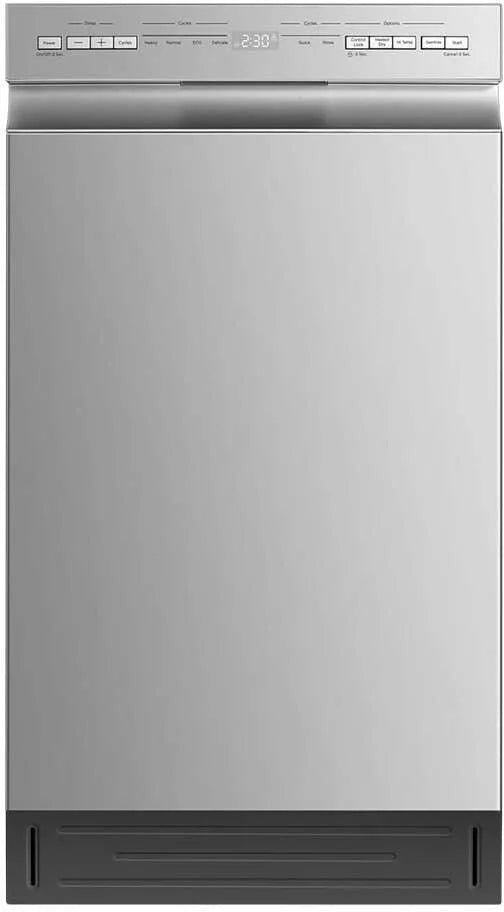 Midea - 18" Front Control Dishwasher, 52dB, 2-Rack, Stainless Tub - MDF18A1AST
