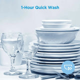 Midea - 18" Front Control Dishwasher, 52dB, 2-Rack, Stainless Tub - MDF18A1AWW