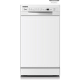 Midea - 18" Front Control Dishwasher, 52dB, 2-Rack, Stainless Tub - MDF18A1AWW