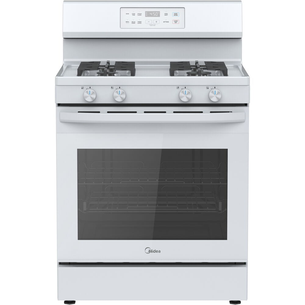 Midea - 30" Gas Range with Steam Clean - MGR30S2AWW