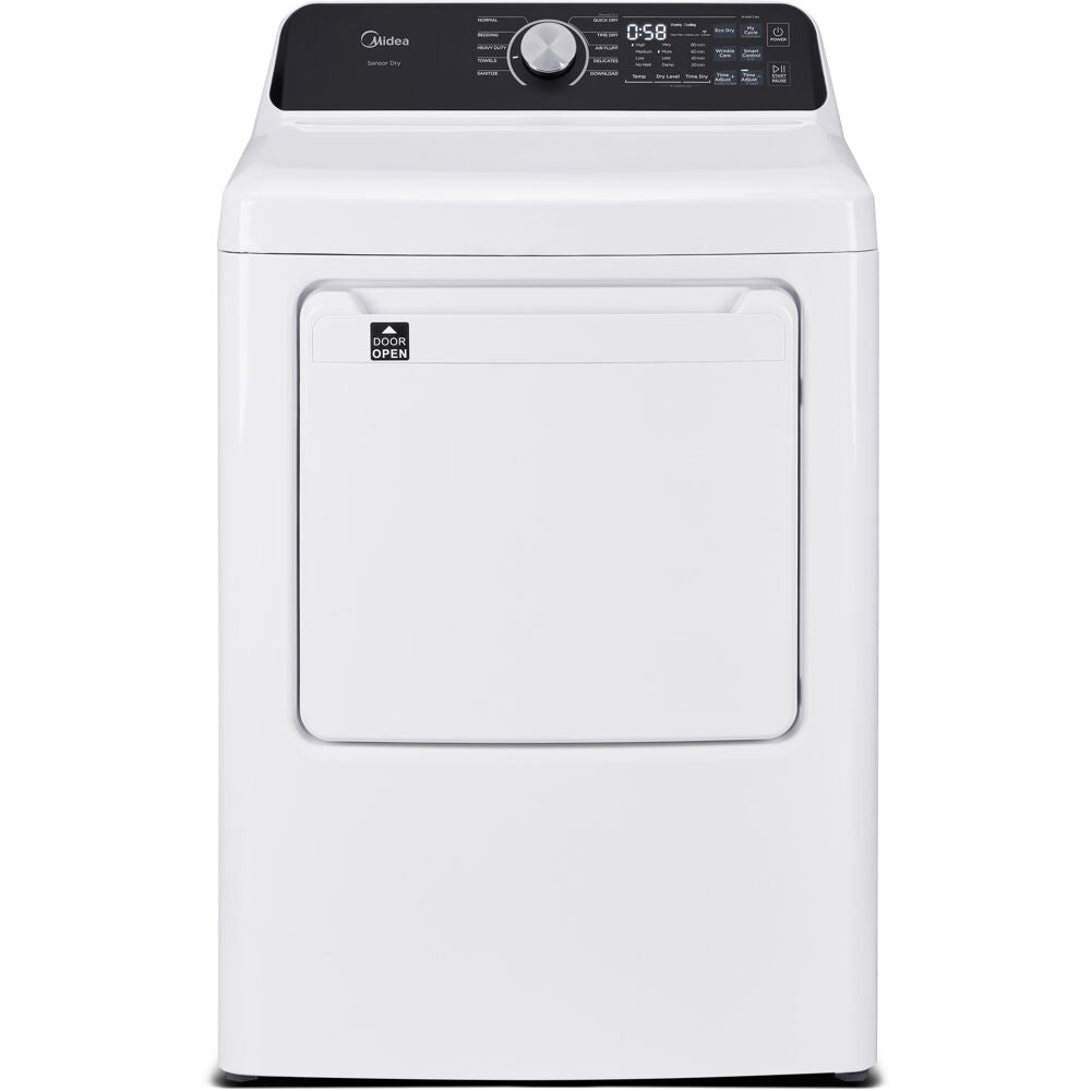 Midea - 7.0 CF Electric Dryer, Sensor Dry - MLTE45N4BWW