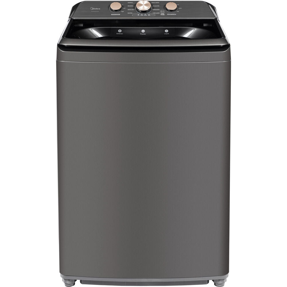 Midea - 4.1 CF Top Load Washer, Agitator, Stainless Tub - MLTW41A1BMG