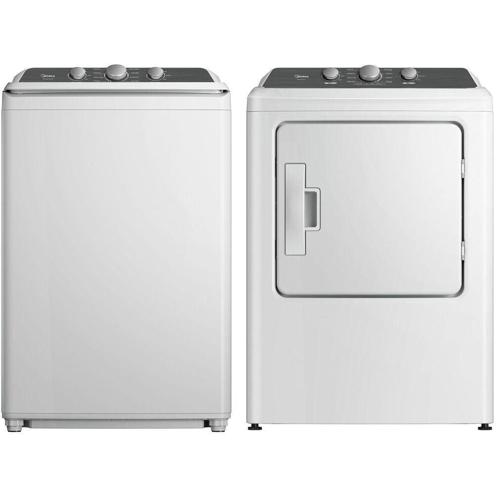 Midea - 4.1 CF Top Load Washer (MLTW41A1BWW) & 6.7 CF Gas Dryer (MLTG41N1BWW) - MLTW41A1BWW-G-KIT