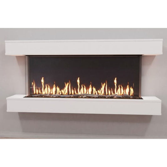 Modern Flames - Weathered Walnut OR76-Multi Wall Mounted Floating Mantel Set | WSS-OR76-WW