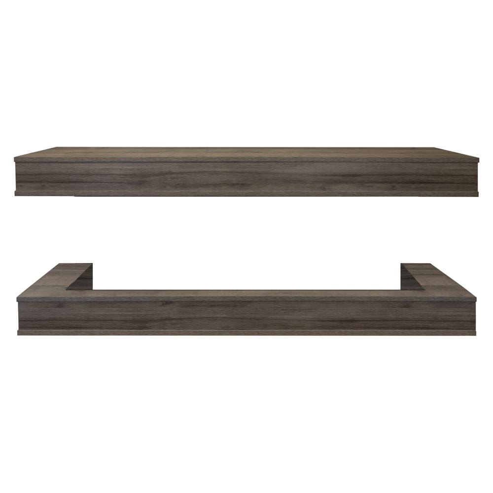 Modern Flames - Weathered Walnut Or52-Multi Wall Mounted Floating Mantel Set | WSS-OR52-WW