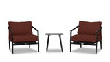 Harmonia Living - Olio 3 Piece Club Chair Set - Black/Carbon | OLIO-BK-CO-SET104