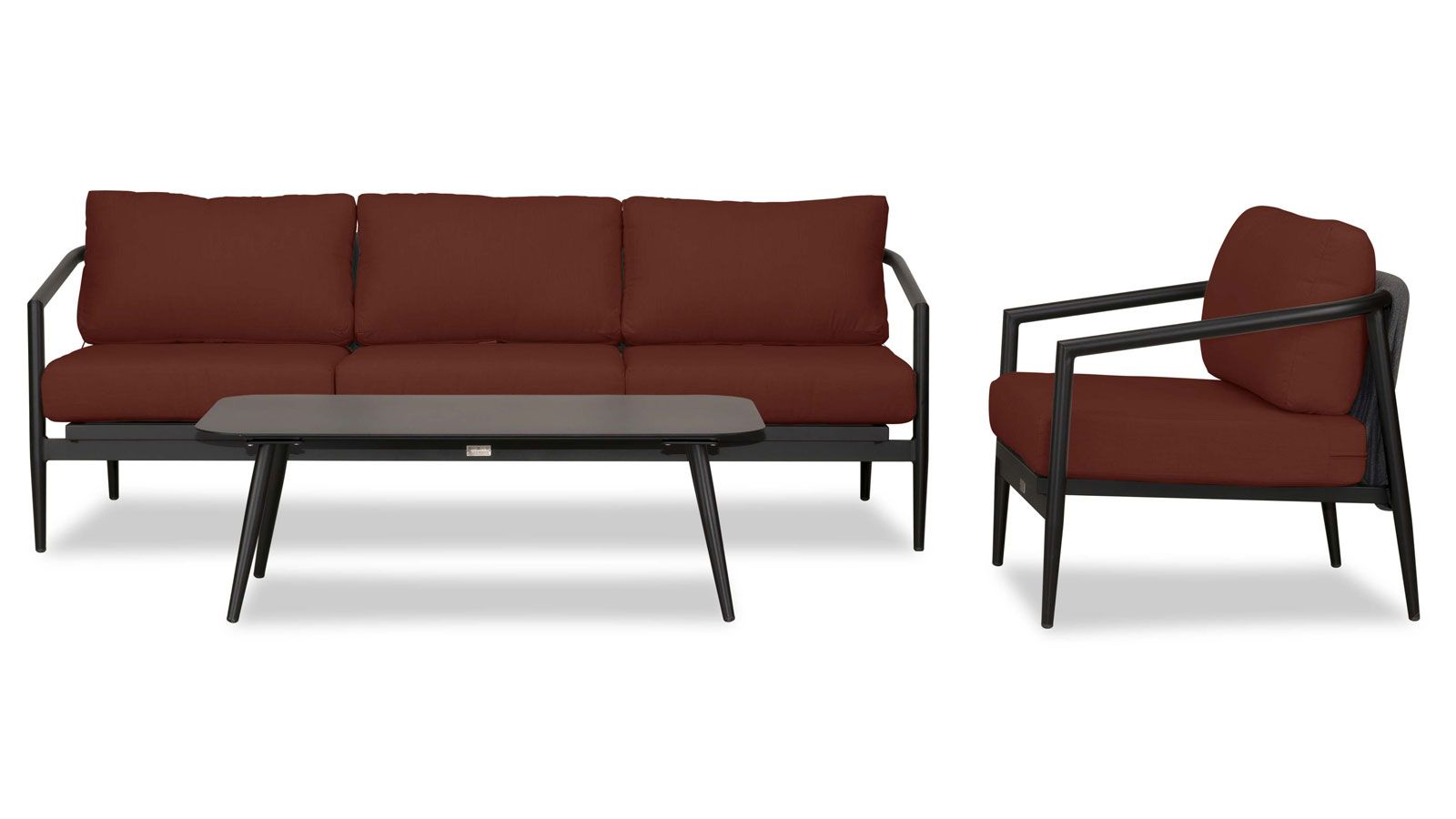 Harmonia Living - Olio 3 Piece Sofa Set - Black/Carbon | OLIO-BK-CO-SET130