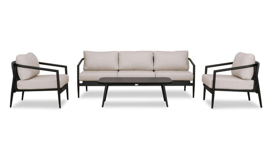 Harmonia Living - Olio 4 Piece Sofa Set - Black/Carbon | OLIO-BK-CO-SET135