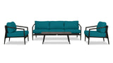 Harmonia Living - Olio 4 Piece Sofa Set - Black/Carbon | OLIO-BK-CO-SET135
