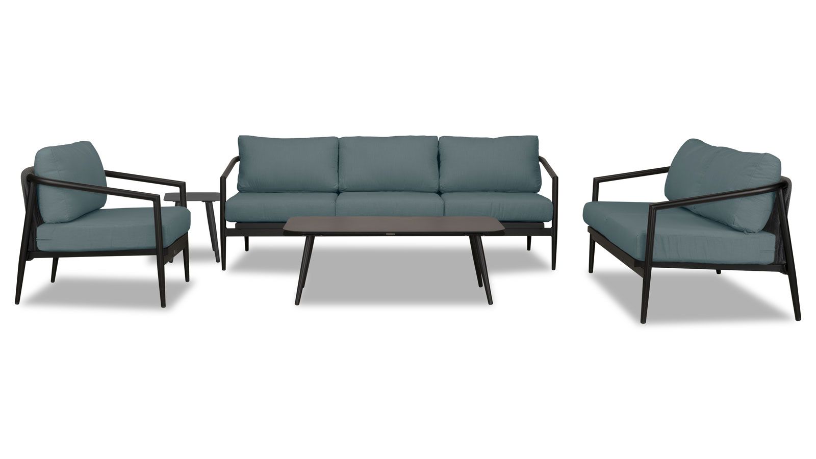 Harmonia Living - Olio 5 Piece Sofa Set - Black/Carbon | OLIO-BK-CO-SET136