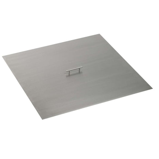 The Outdoor Plus - Brushed Stainless Steel Square Fire Pit Cover, 14x14-Inch - OPT-14SC