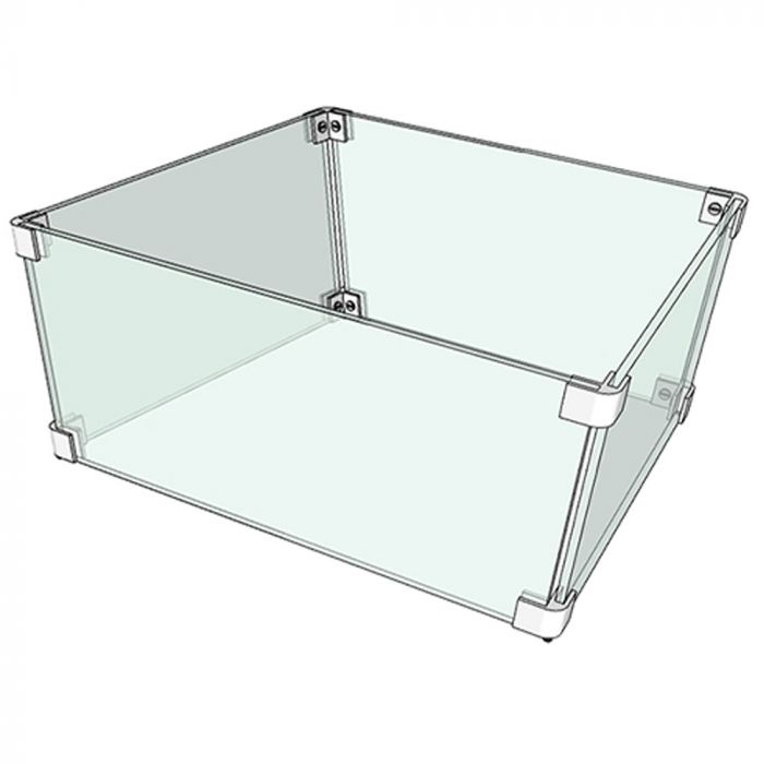 The Outdoor Plus - 52" x 52" Square Glass Wind Guard ¼" - Tempered Glass with Polished Edges - OPT-WG-5252