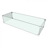 The Outdoor Plus - 16" x 64" X 8" Rectangular Glass Wind Guard ¼" - Tempered Glass with Polished Edges - OPT-WG-6416