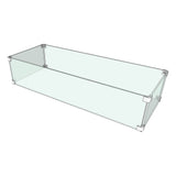 The Outdoor Plus - 14" x 40" X 8" Rectangular Glass Wind Guard ¼" - Tempered Glass with Polished Edges - OPT-WG-4014