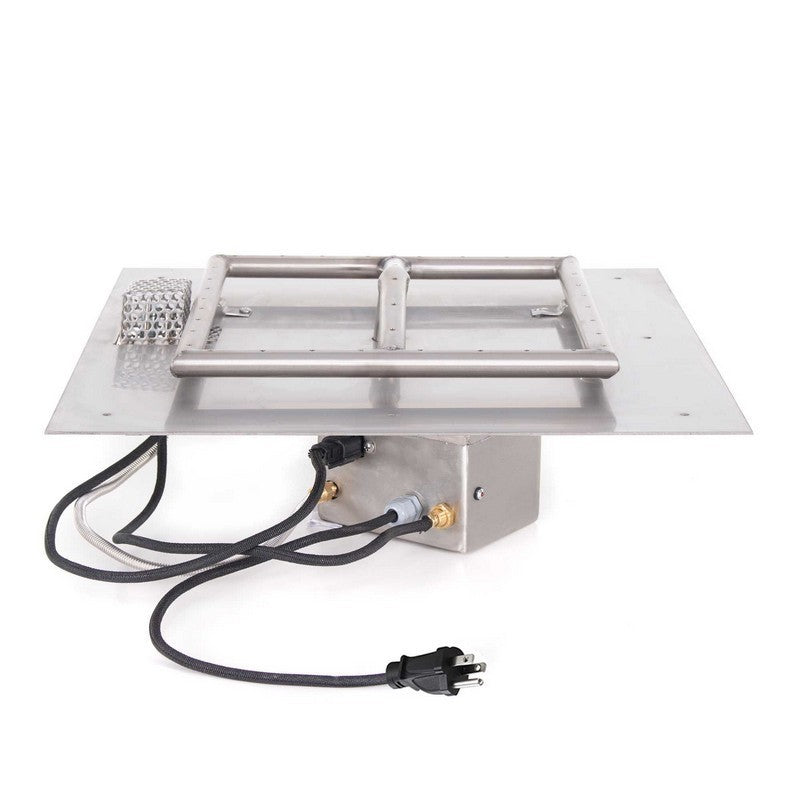 The Outdoor Plus - 18" x 18" Square Flat Pan & 12" Square Stainless Steel Burner - NG, LP - OPT-999BP18E110