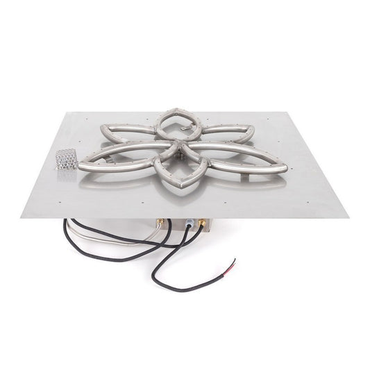 The Outdoor Plus - 48" x 48" Square Flat Pan & 36" Lotus Stainless Steel Burner - NG, LP - OPT-FSLB48E12