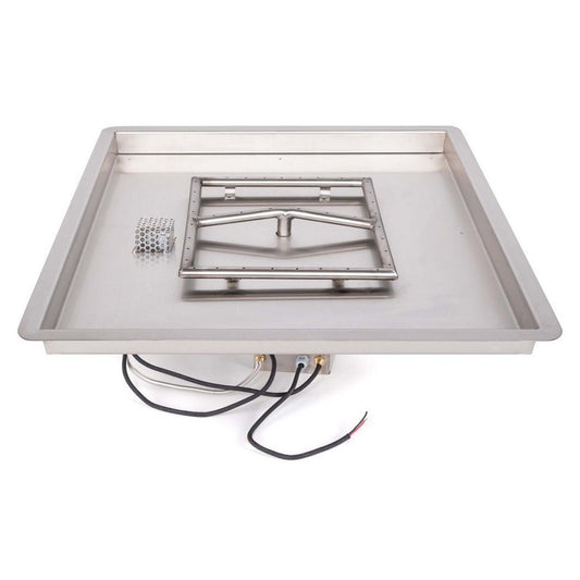 The Outdoor Plus - 18" x 18" Square Drop-in Pan & 12" Square Stainless Steel Burner - NG, LP - OPT-PBS18E12